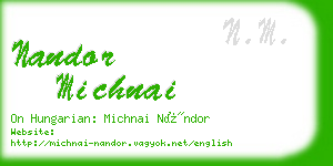 nandor michnai business card